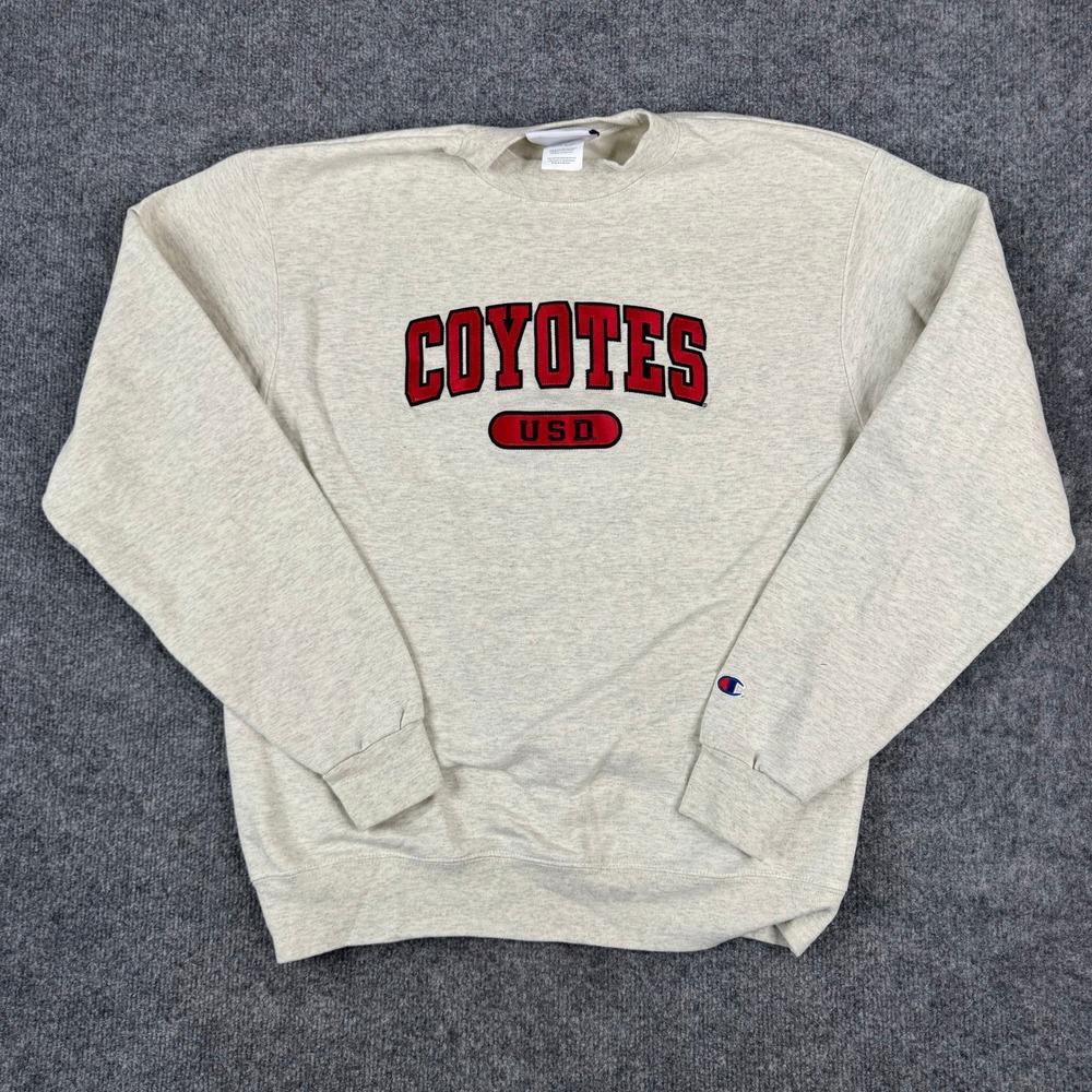 Champion Sweatshirt Mens Size M Grey USD Coyotes Embroidered Crewneck Athletic